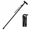 LEAN Telescopic Folding Adjustable Aluminum Walking Stick for Seniors Black 85-95cm