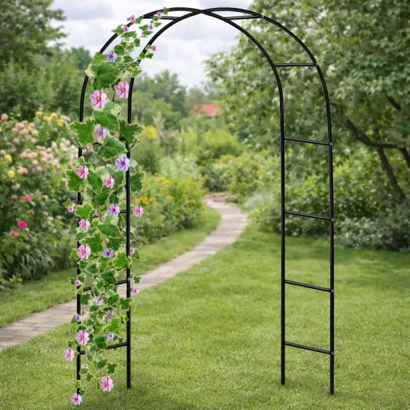 LEAN Metall-Gartenpergola für Pflanzen, Kletterhilfe, Bogen 240x140 cm