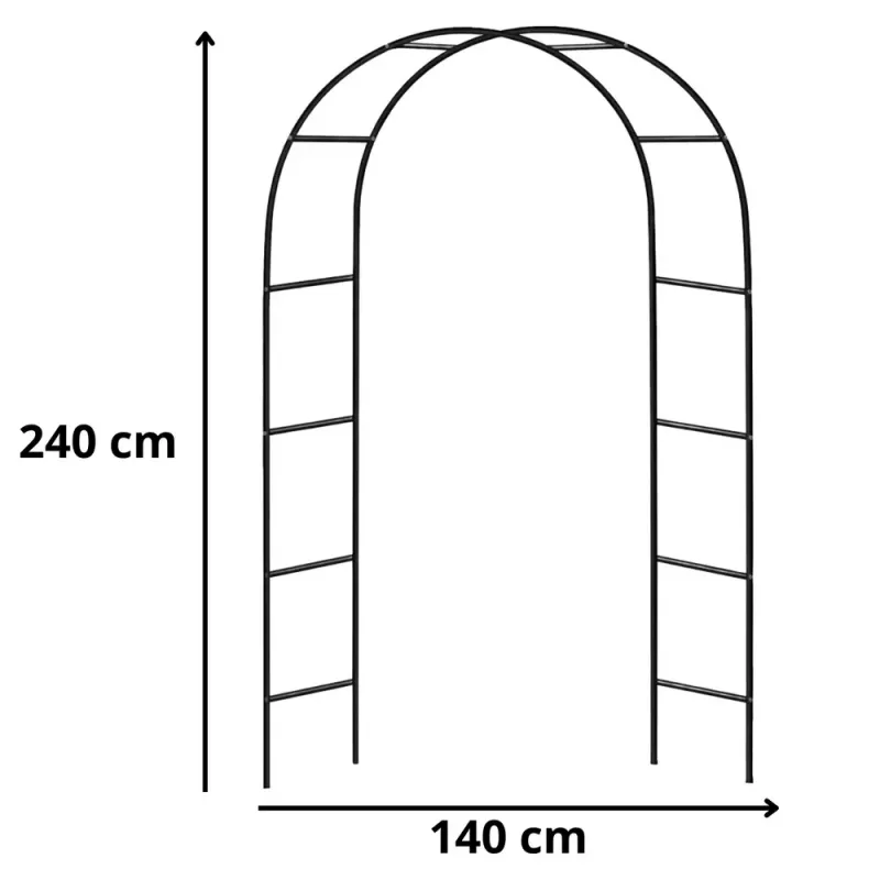 LEAN Metall-Gartenpergola für Pflanzen, Kletterhilfe, Bogen 240x140 cm