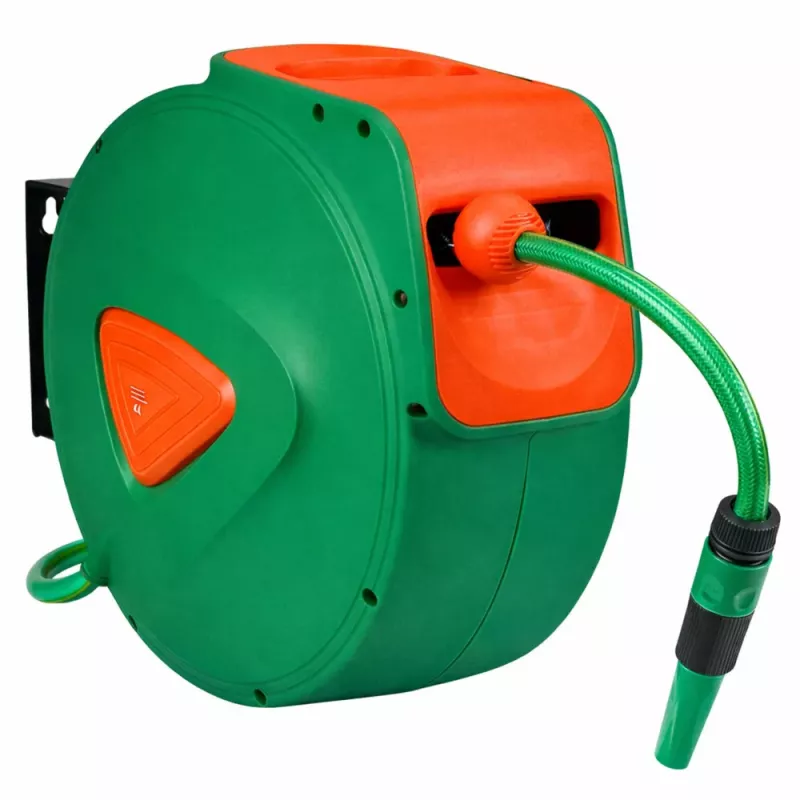 LEAN Wandmontierte automatische Haspel mit Gartenschlauch 20m + 2m