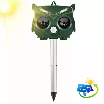 LEAN Solar Owl Tiervertreiber mit Bewegungssensor, Ultraschall und LEDs
