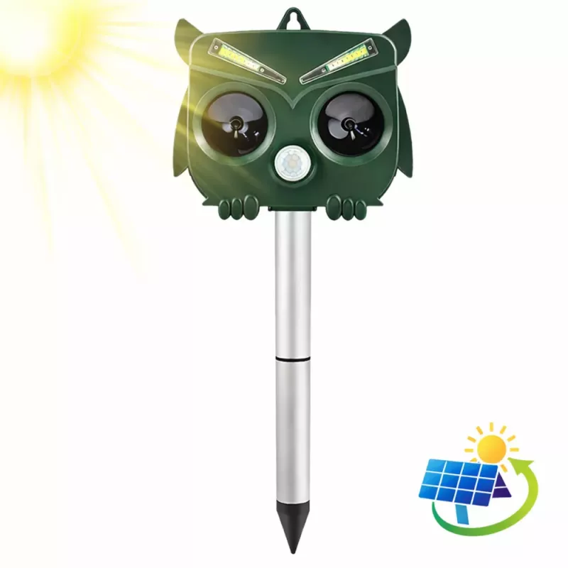 LEAN Solar Owl Tiervertreiber mit Bewegungssensor, Ultraschall und LEDs