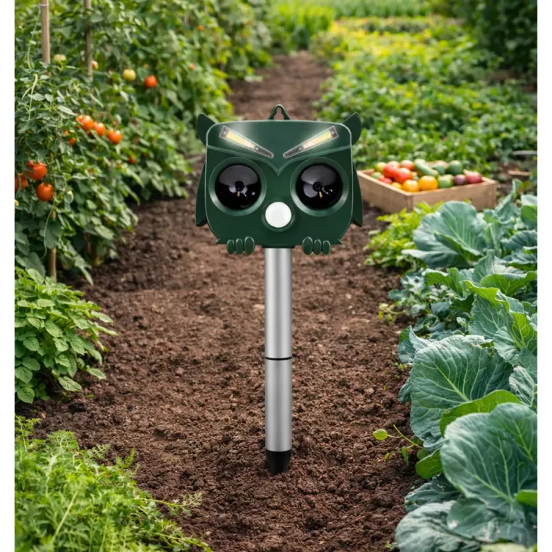 LEAN Solar Owl Tiervertreiber mit Bewegungssensor, Ultraschall und LEDs