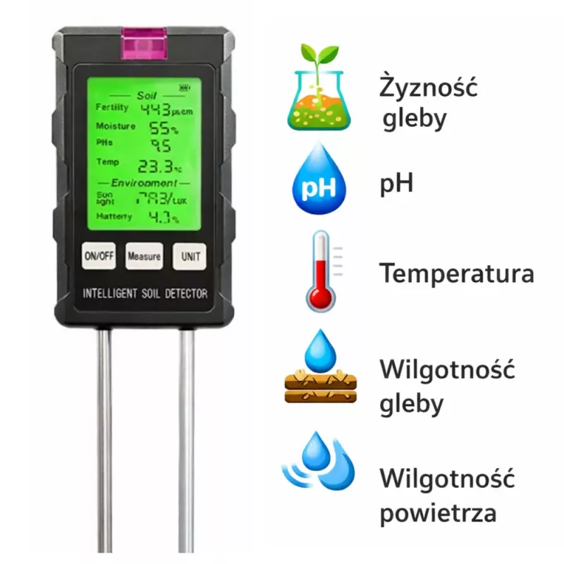 LEAN Pflanzenfeuchtigkeitsmesser Bodenhygrometer 6in1 Temperatur Licht PH