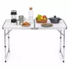 LEAN Klapp-Campingtisch mit höhenverstellbarem Koffersystem, Weiß