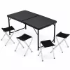 LEAN Camping-Möbelset Klapptisch 4 Hocker Schwarz Koffer