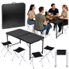LEAN Camping-Möbelset Klapptisch 4 Hocker Schwarz Koffer