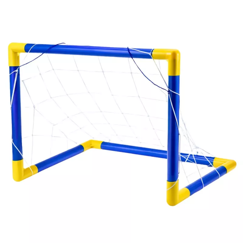 LEAN TOYS Sports Set für Fußballspielen, Fußballtor, Ball, Pumpe 62x40cm