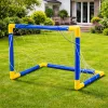 LEAN TOYS Sports Set für Fußballspielen, Fußballtor, Ball, Pumpe 62x40cm