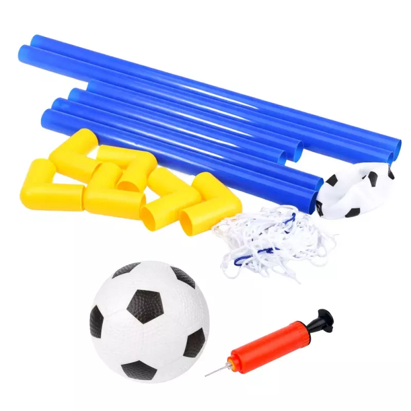 LEAN TOYS Sports Set für Fußballspielen, Fußballtor, Ball, Pumpe 62x40cm