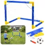 LEAN TOYS Sports Set für Fußballspielen, Fußballtor, Ball, Pumpe 62x40cm
