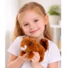 LEAN TOYS Plüsch-Interaktives Eichhörnchen im Korb, läuft und macht Geräusche, Braun