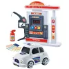 LEAN TOYS Interaktives Polizeiauto mit Tankstelle, Licht, Sound und Rauch