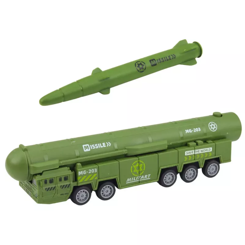 LEAN TOYS Militär-Set mit Truck, Kampfjets und motorisiertem Raketenwerfer