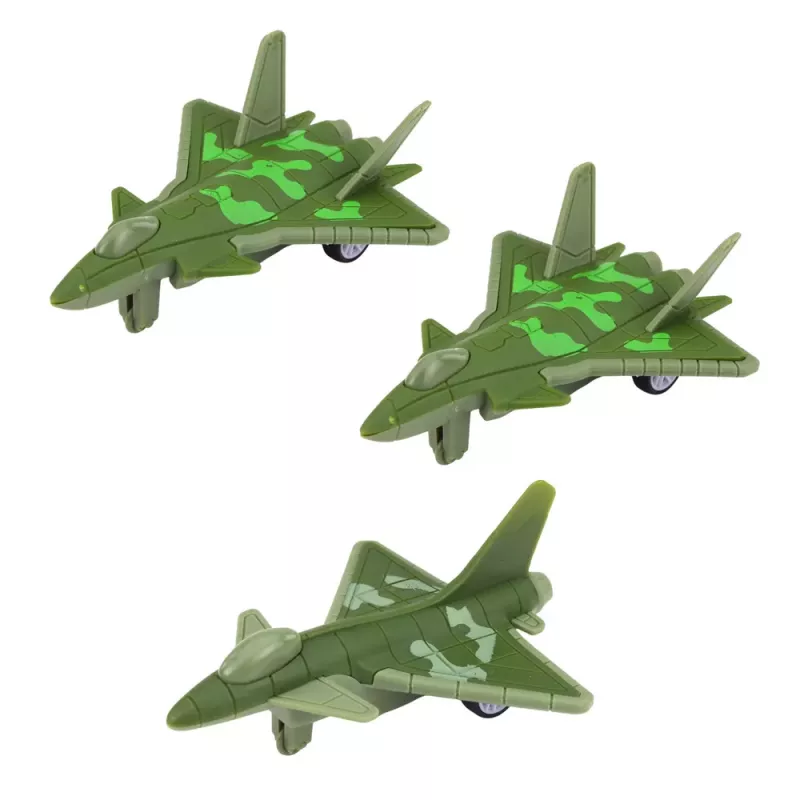 LEAN TOYS Militär-Set mit Truck, Kampfjets und motorisiertem Raketenwerfer
