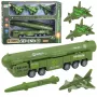 LEAN TOYS Militär-Set mit Truck, Kampfjets und motorisiertem Raketenwerfer