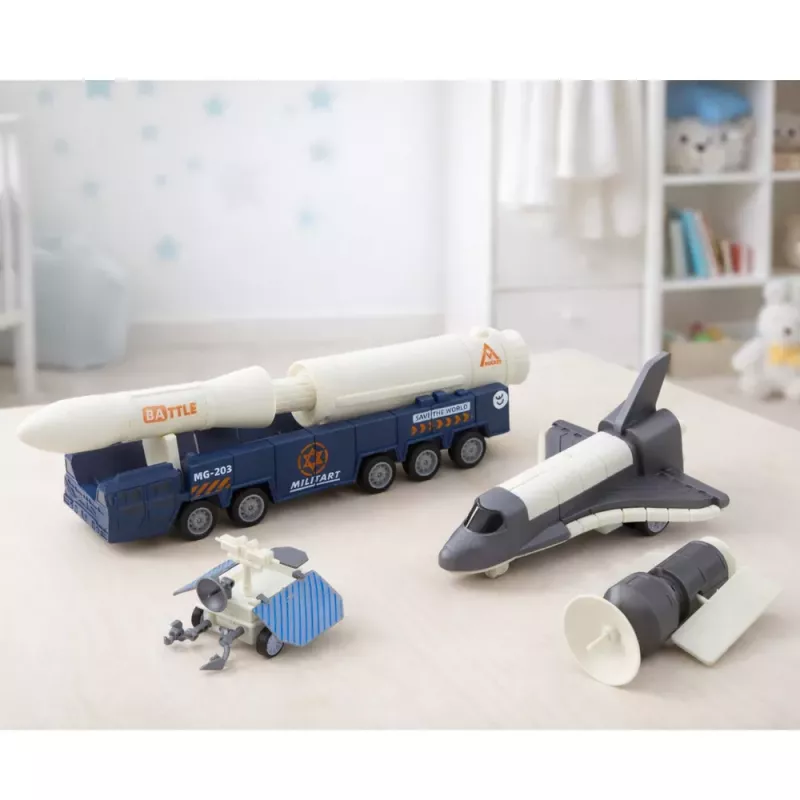 LEAN TOYS Space Set Rocket Shuttle Satellite Transport Vehicle