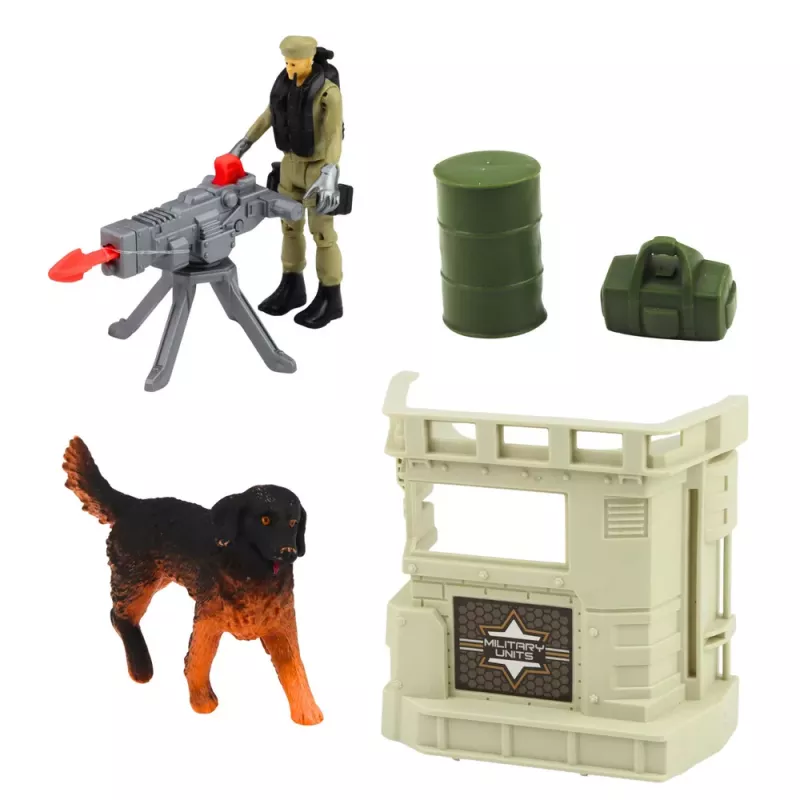 LEAN TOYS Militär-Set: Armee-Hubschrauber, Panzer, Hovercraft, Soldaten-Basis