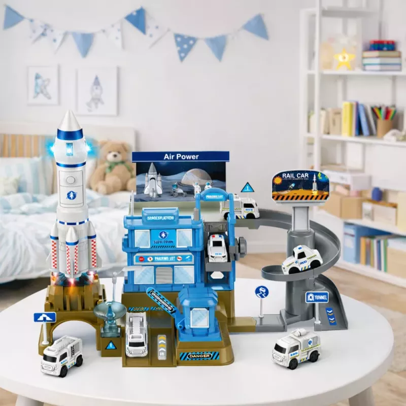 LEAN TOYS Interaktive Raumstation Parkrakete mit Licht und Sound