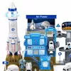 LEAN TOYS Interaktive Raumstation Parkrakete mit Licht und Sound