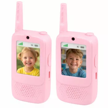 LEAN TOYS Walkie Talkies für Kinder Video Talk Recording Kamera Pink