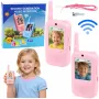 LEAN TOYS Walkie Talkies für Kinder Video Talk Recording Kamera Pink