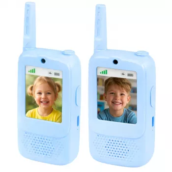 LEAN TOYS Walkie Talkies für Kinder mit Videoaufnahme und Kamera Blau