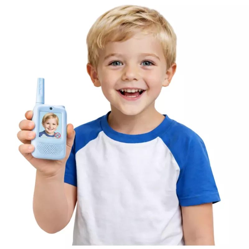 LEAN TOYS Walkie Talkies für Kinder mit Videoaufnahme und Kamera Blau