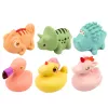 LEAN TOYS Set aus pädagogischen Gummibadetieren, Pastellspiele, 6 Stk.