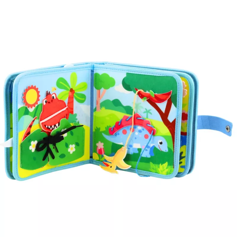 LEAN TOYS 3D Felt Sensory Educational Book Dinosaurs
