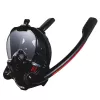 LEAN TOYS Full Face AntiFog DryTop Schnorchel-Tauchmaske Schwarz L/XL