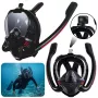 LEAN TOYS Full Face AntiFog DryTop Schnorchel-Tauchmaske Schwarz L/XL
