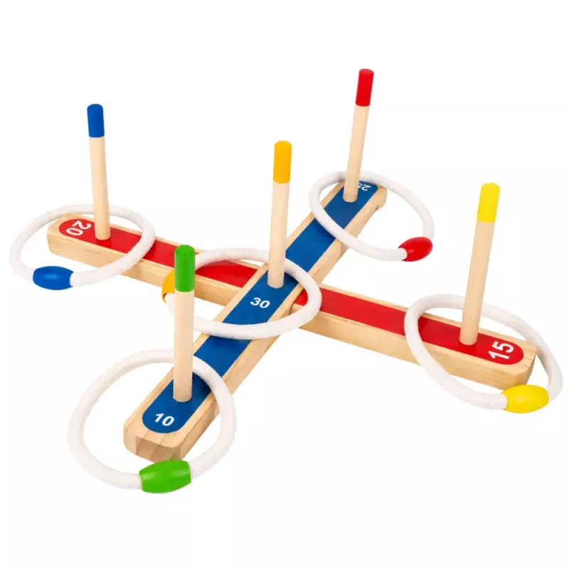 LEAN TOYS Holz-Ringwurf-Geschicklichkeitsspiel Familienspiel mit Punktewertung