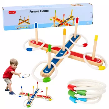 LEAN TOYS Holz-Ringwurf-Geschicklichkeitsspiel Familienspiel mit Punktewertung