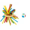 LEAN TOYS Holz-Geschicklichkeitsspiel Turm Stäbe Bälle Würfel 37 Teile