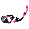 LEAN TOYS Schnorchelset Flossen Brille Schnorchel Schwarz und Pink S/M