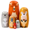 LEAN TOYS Set aus Holz Matroschka-Puppen Puzzle Waldtiere 6 Stk.
