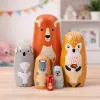 LEAN TOYS Set aus Holz Matroschka-Puppen Puzzle Waldtiere 6 Stk.