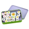 LEAN TOYS Lernspiel für Kinder Tiere zuordnen Holzwürfel Karten