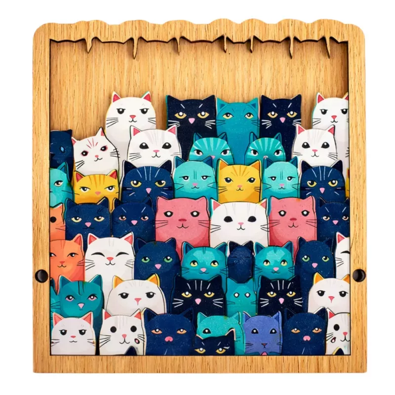 LEAN TOYS Holz-Puzzle Kätzchen Lernspiel Puzzle Rahmenbeutel 62 Teile