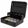 LEAN Metal Code Box for Money, Banknotes, Documents, Black 30x24 cm
