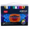 LEAN Set mit 36 Acrylmarkern, Filzstiften, wasserfesten Markern, Etui