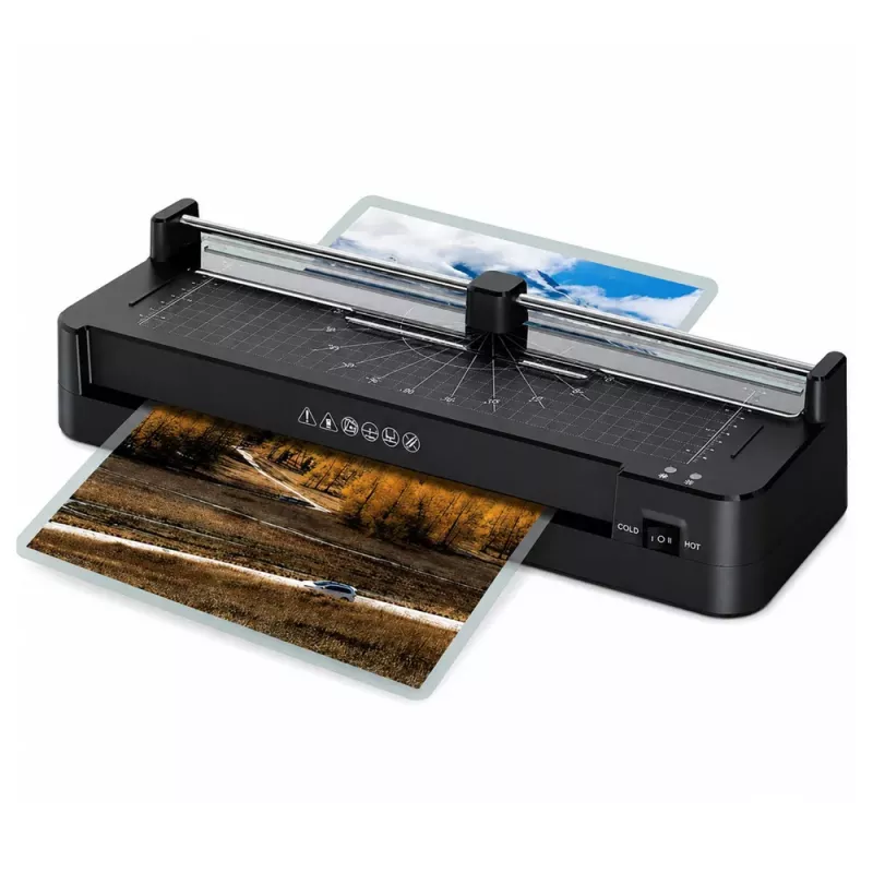 LEAN 3-in-1 Laminiergerät mit Heißsiegelung und Schneidemaschine für A3-Fotos und -Dokumente, Schwarz