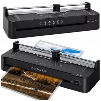 LEAN 3-in-1 Laminiergerät mit Heißsiegelung und Schneidemaschine für A3-Fotos und -Dokumente, Schwarz