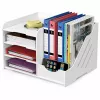 LEAN TOYS Holz-Schreibtisch-Organizer für Ordner Dokumente A4 Weiß