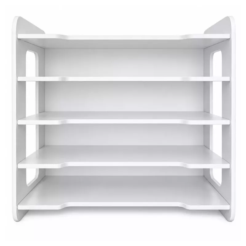 LEAN TOYS Schreibtisch-Organizer aus Holz, Ablagen für A4-Dokumente, Weiß