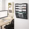 LEAN Metall-Organizer für Dokumente und Zeitungen, Wandregal, 5 Fächer, A4, Schwarz
