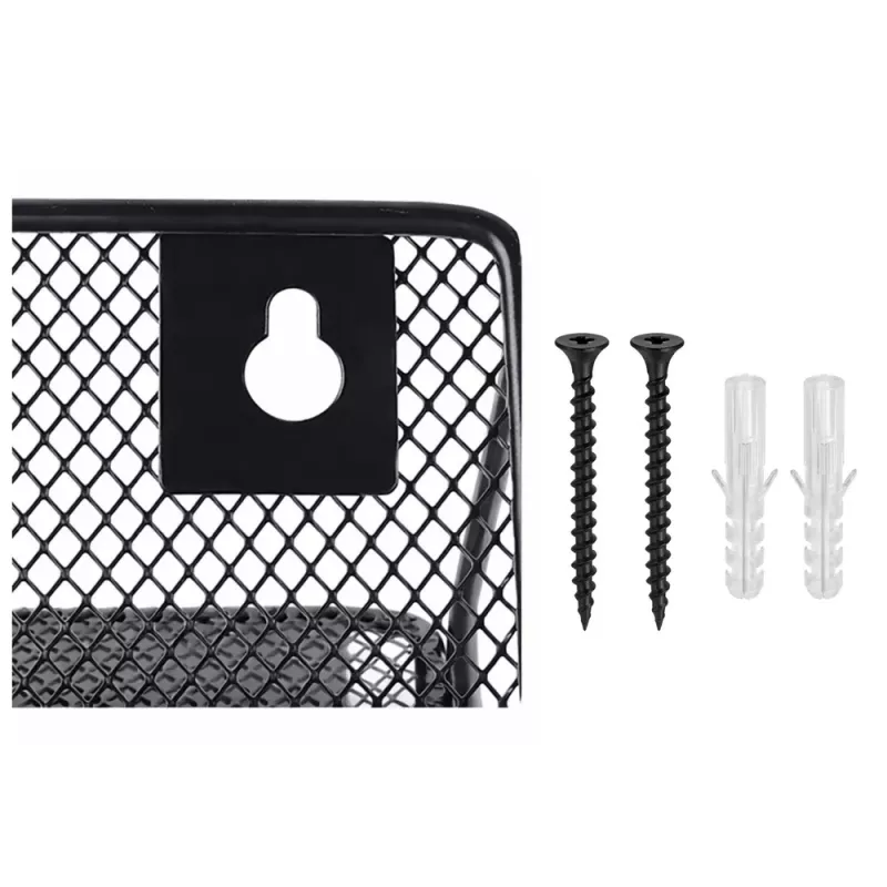 LEAN Metall-Organizer für Dokumente und Zeitungen, Wandregal, 5 Fächer, A4, Schwarz