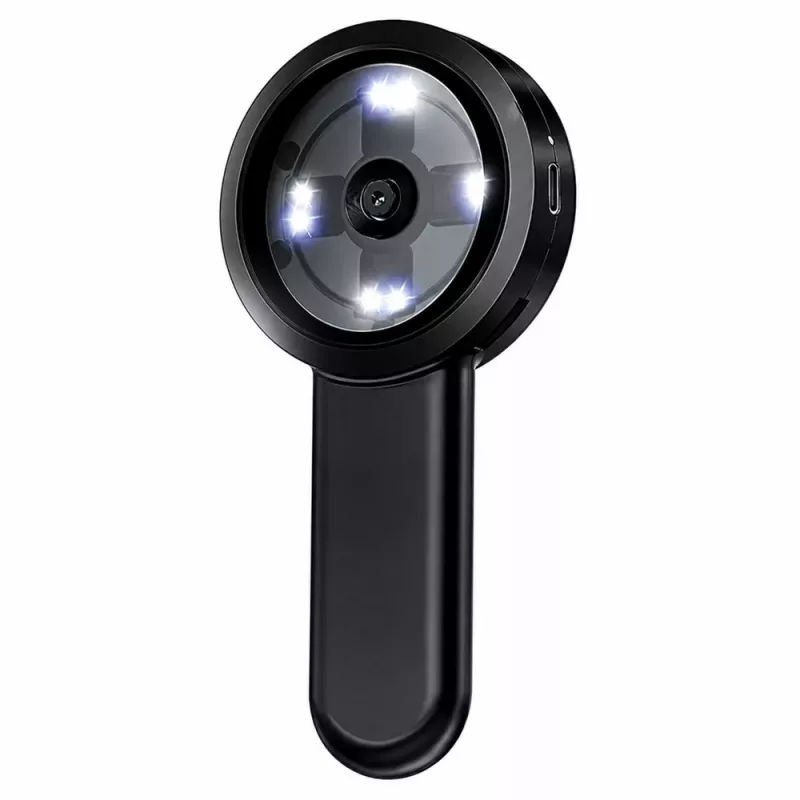 LEAN TOYS Tragbares Handmikroskop Digital HD 100x Kamera IPS-Bildschirm 8 LEDs