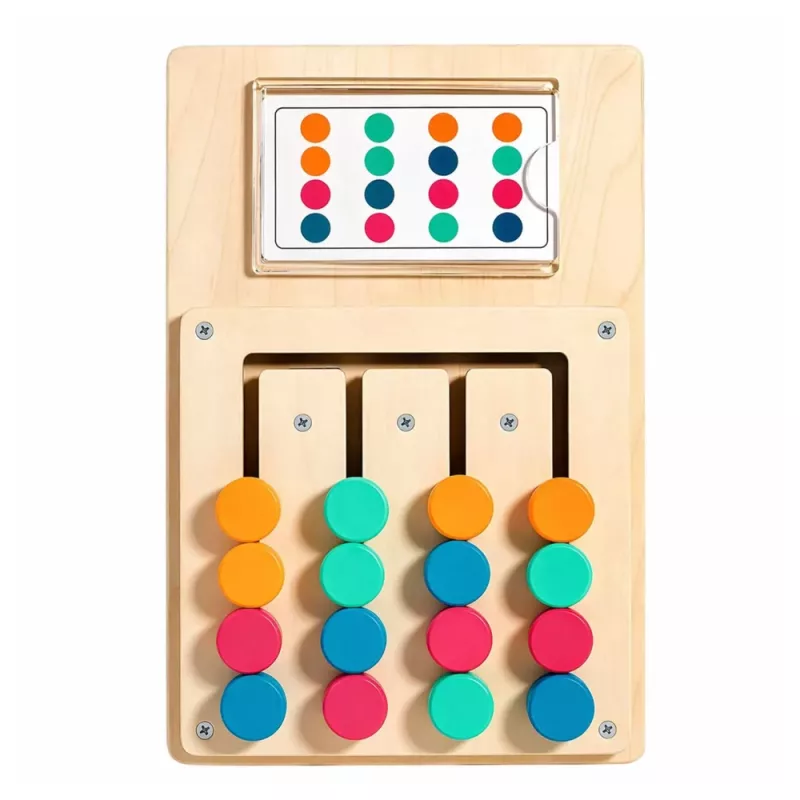 LEAN TOYS Holz-Logikspiel Farbzuordnung Puzzlekarten mit Mustern 12 Stk.